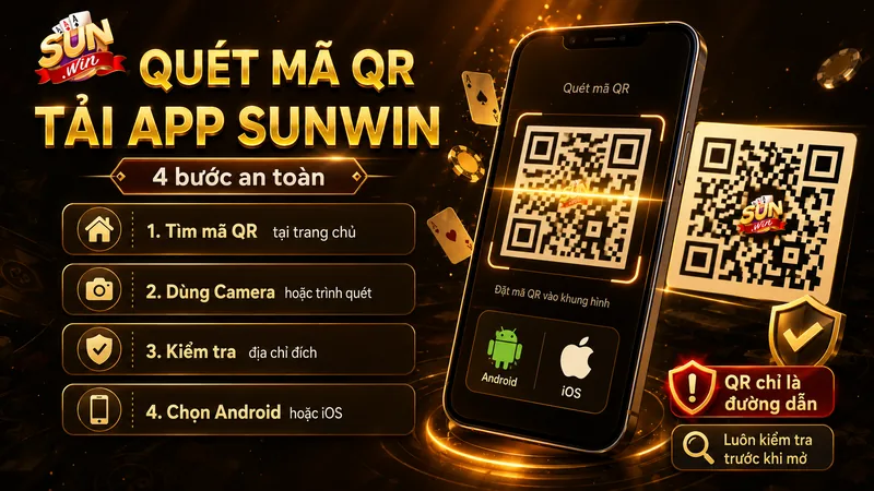 Quét mã QR tải app Sunwin an toàn từ trang chủ