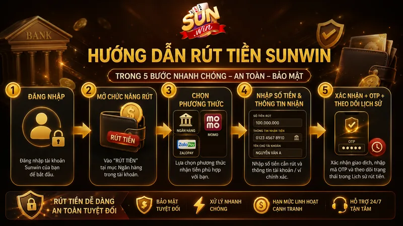 Hướng dẫn rút tiền Sunwin trong 5 bước