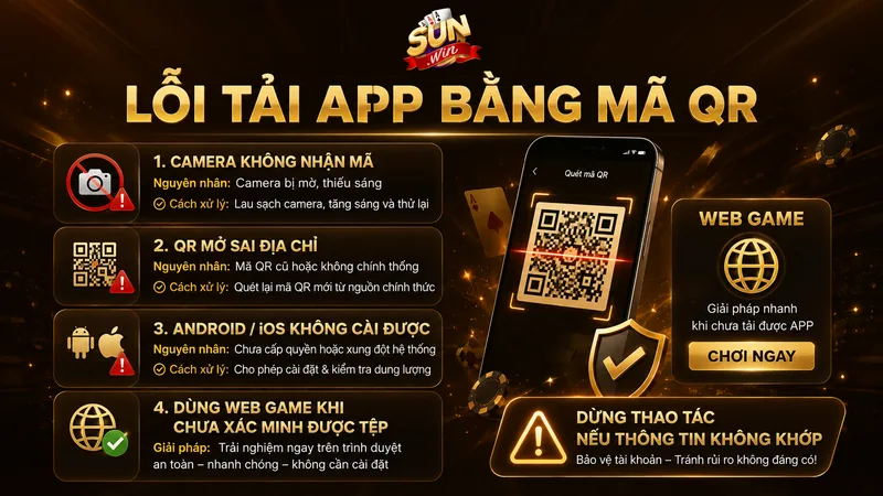 Lỗi tải app Sunwin bằng mã QR và cách xử lý
