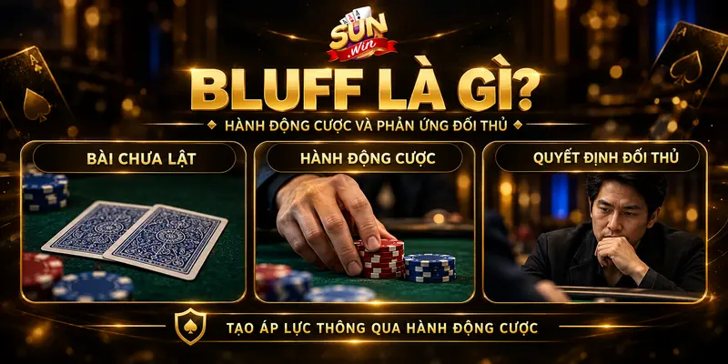 Bài chưa lật, hành động cược và phản ứng của đối thủ trong poker.