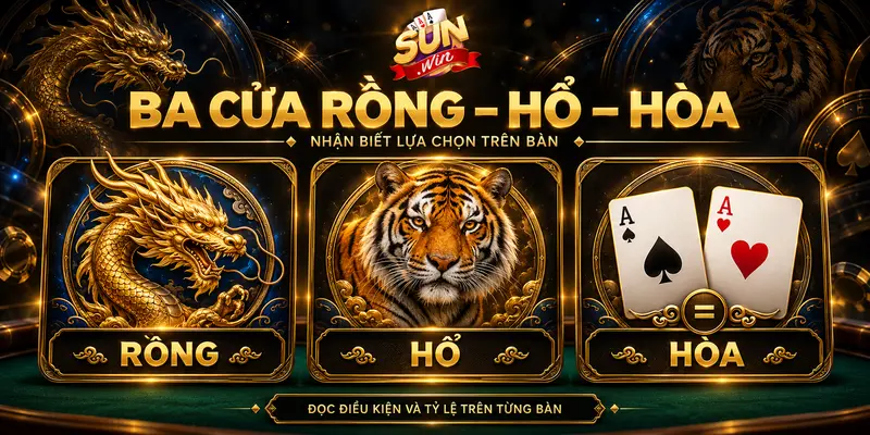 Ba cửa Rồng, Hổ và Hòa trong trò chơi bài.