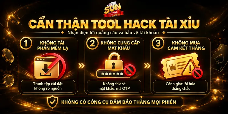 Cảnh báo phần mềm hack tài xỉu và các lời quảng cáo cam kết thắng.