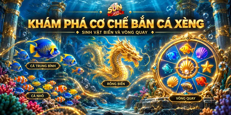 Các nhóm sinh vật biển và tính năng quay xèng trong trò chơi.