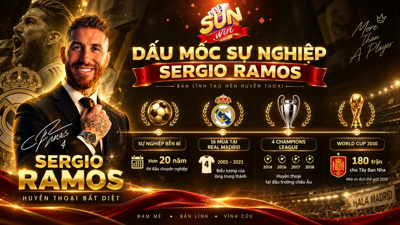 Những dấu mốc nổi bật trong sự nghiệp Sergio Ramos