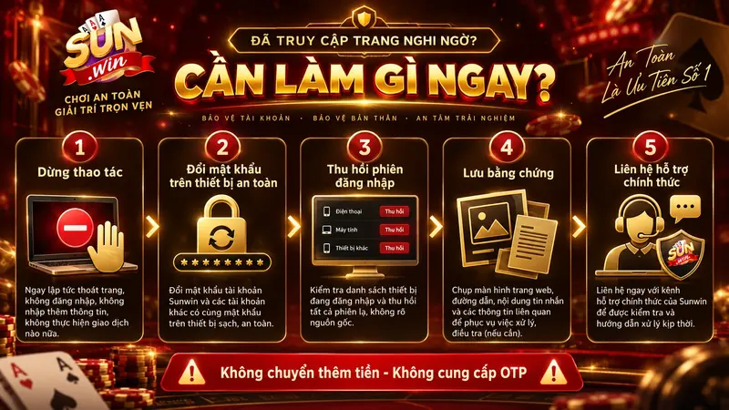 Rủi ro khi đăng nhập và giao dịch trên website giả mạo Sunwin