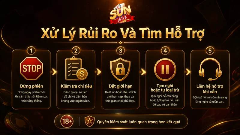 Cách xử lý rủi ro và tìm hỗ trợ khi chơi tại Sunwin