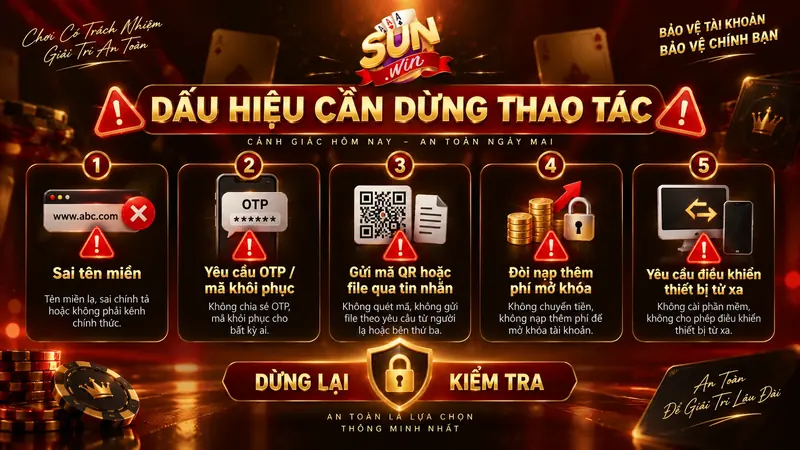 Dấu hiệu nhận biết website và kênh hỗ trợ giả mạo Sunwin