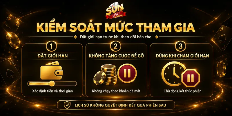 Đặt giới hạn và kiểm soát mức tham gia khi theo dõi kết quả xóc đĩa.