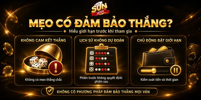 Lưu ý về giới hạn của mẹo tài xỉu và việc kiểm soát mức tham gia.