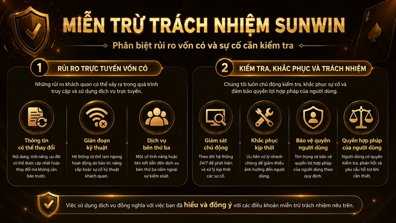 Miễn trừ trách nhiệm Sunwin và phạm vi áp dụng