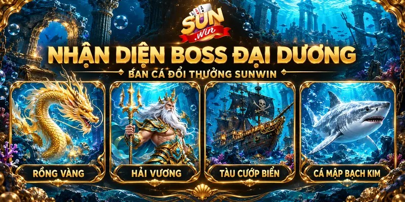 Rồng vàng, Hải Vương, tàu cướp biển và cá mập bạch kim trong trò chơi bắn cá.