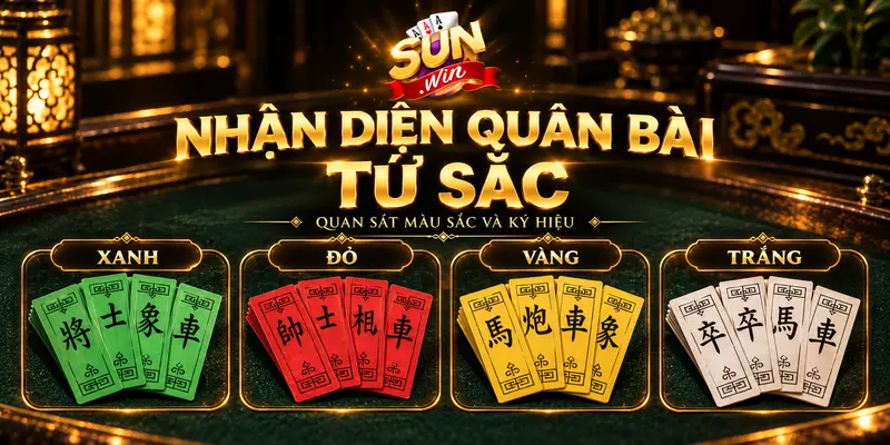 Nhận diện màu sắc và ký hiệu trên quân bài tứ sắc.