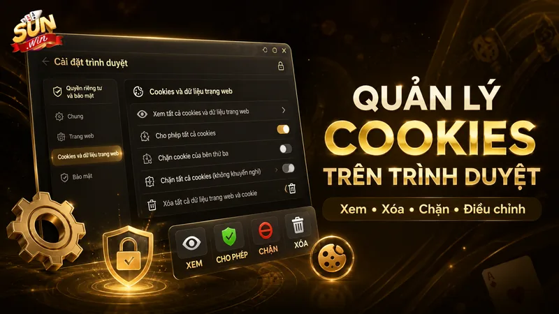 Cách quản lý Cookies Sunwin trên trình duyệt