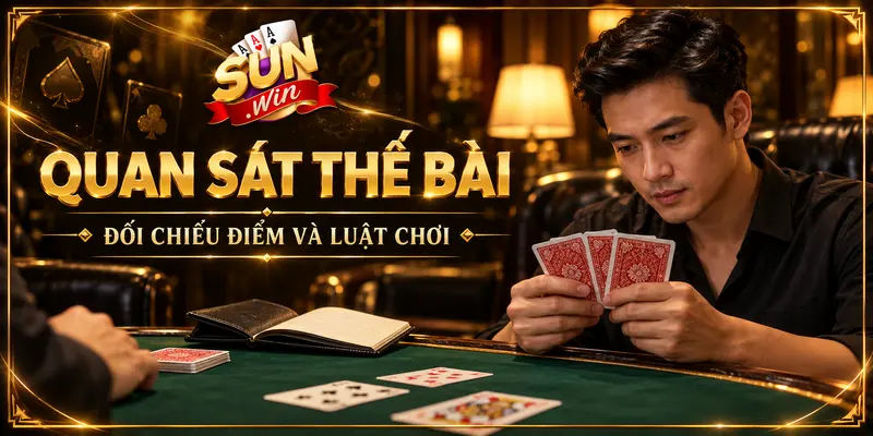 Người chơi quan sát thế bài và đối chiếu luật Xì Dách.