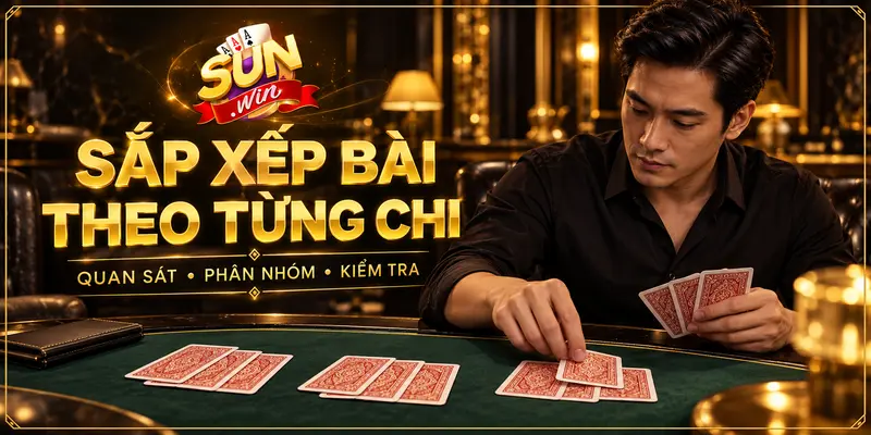 Người chơi sắp xếp và kiểm tra bài theo từng chi trong Xập Xám.