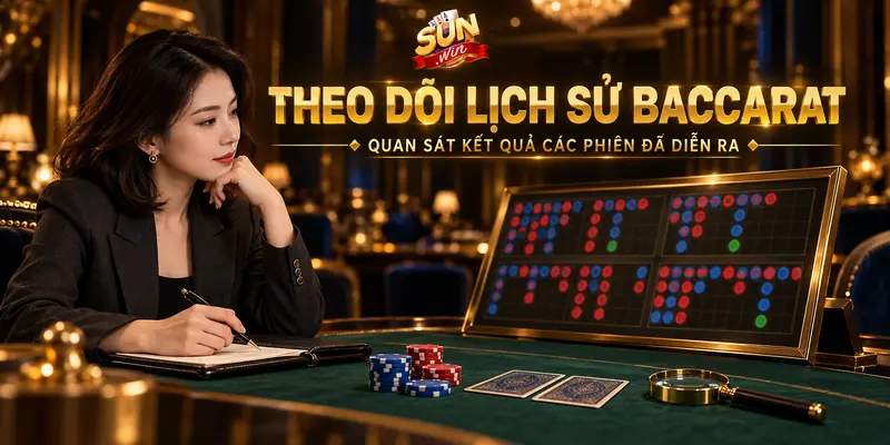 Người chơi xem bảng lịch sử và ghi chép kết quả Baccarat.