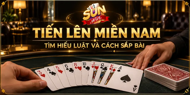 Tiến Lên Miền Nam Sunwin với bộ bài Tây trên bàn chơi.