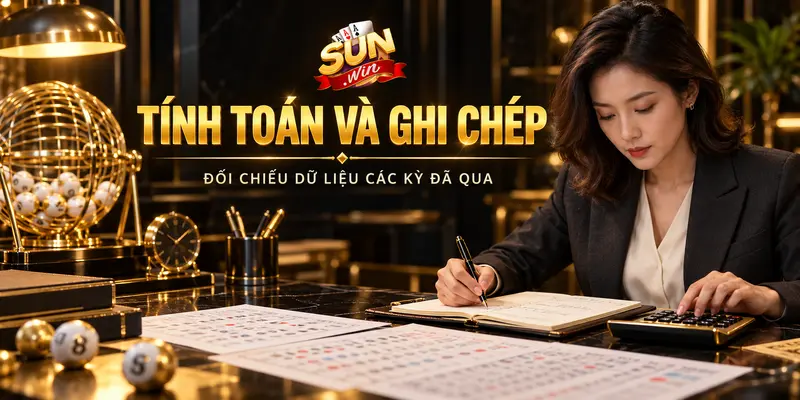 Người xem tính toán và ghi chép kết quả xổ số các kỳ đã qua.