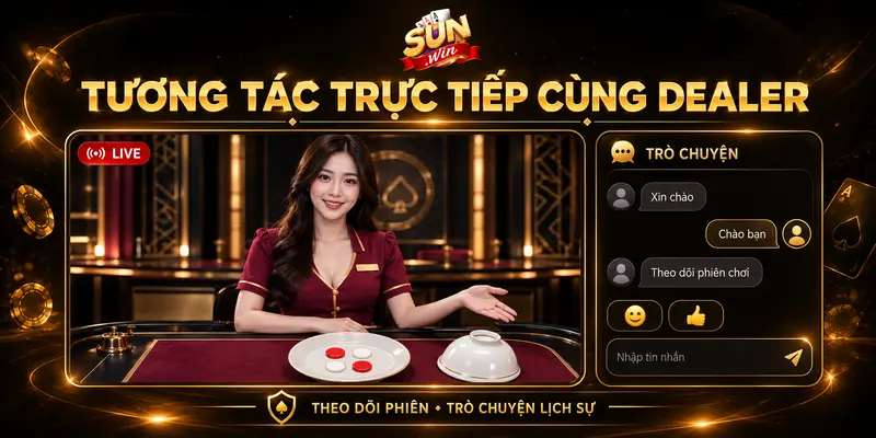 Khu vực trò chuyện và tương tác cùng dealer xóc đĩa livestream.