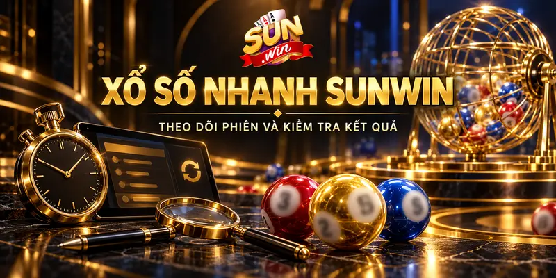 Lồng quay xổ số, bóng số và đồng hồ trong không gian Sunwin.